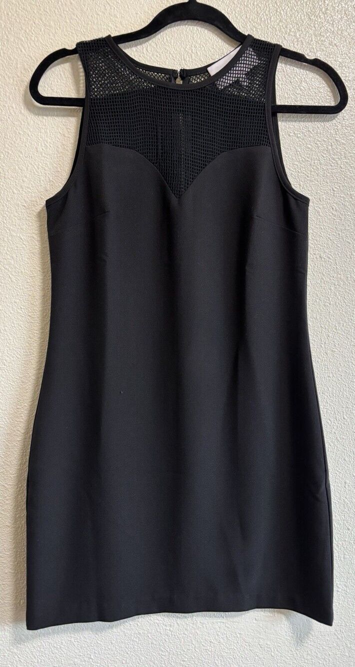 Sleeveless Sheer Little Black Dress Night Out Classic LBD Charles Henry Size XS